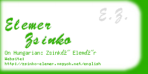 elemer zsinko business card